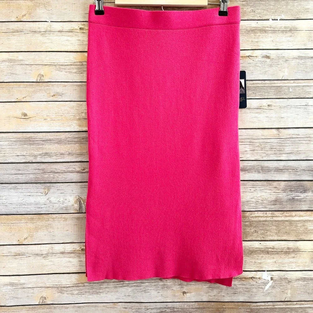 RACHEL Rachel Roy Skirt Women’s Size Medium Pink Knit Pull On Midi NWT